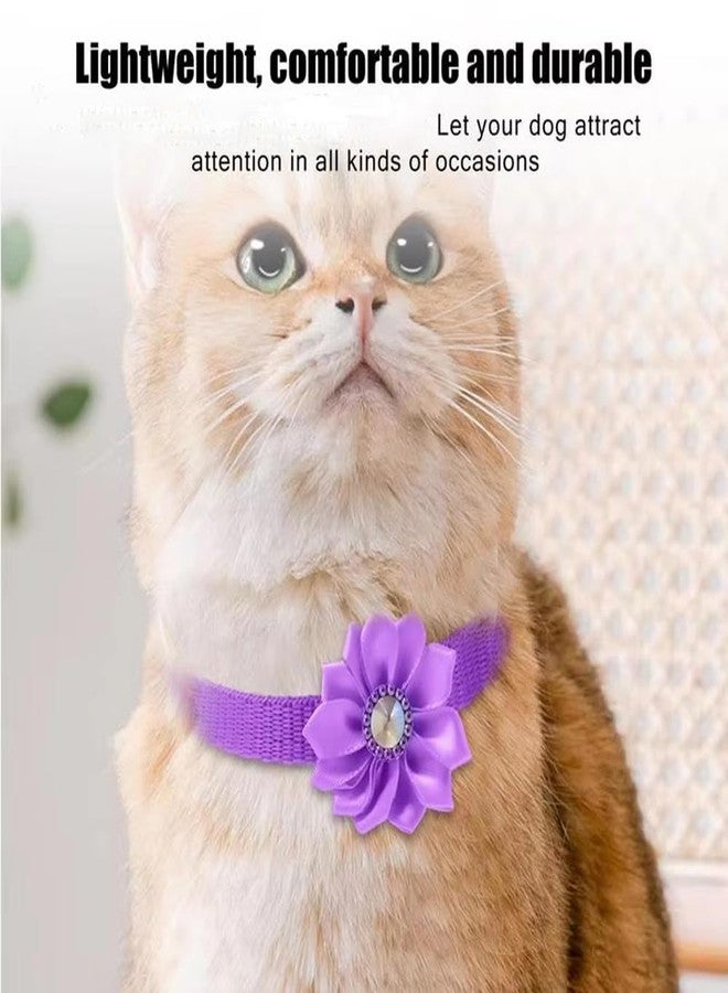 Weimostar Red XS Dog Collar with Bell and Floral, XS Kitten Collars with Bell Flower Girl Puppy Collar Cute Adjustable for XSmall Extra Small Female Dogs Tiny Pets Little Cats Yorkie Chihuahua X-Small - Image 3